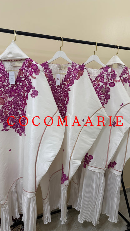 Olaide Kaftan in Grecian White and Pink