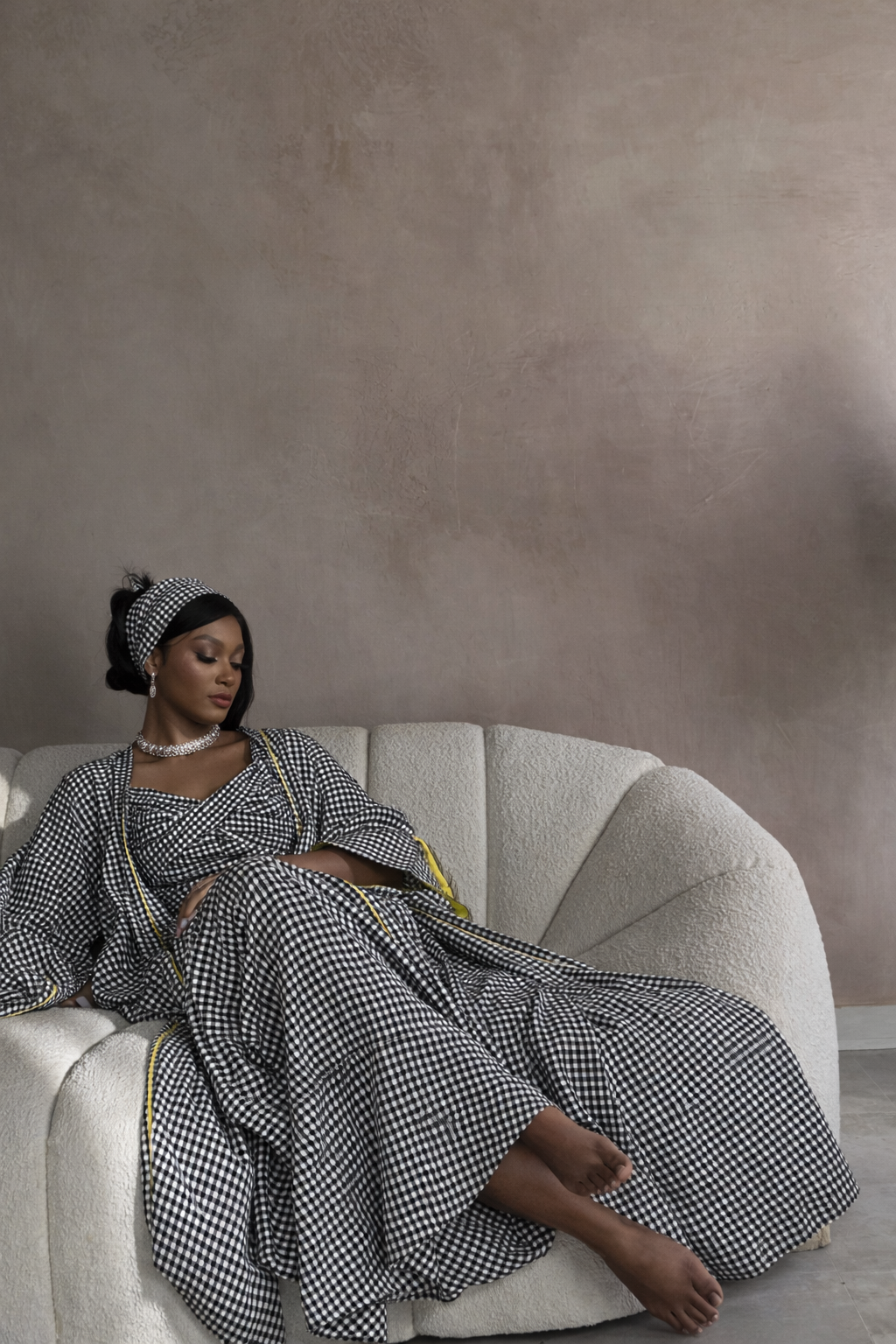 Noir Gingham Three-Piece Set