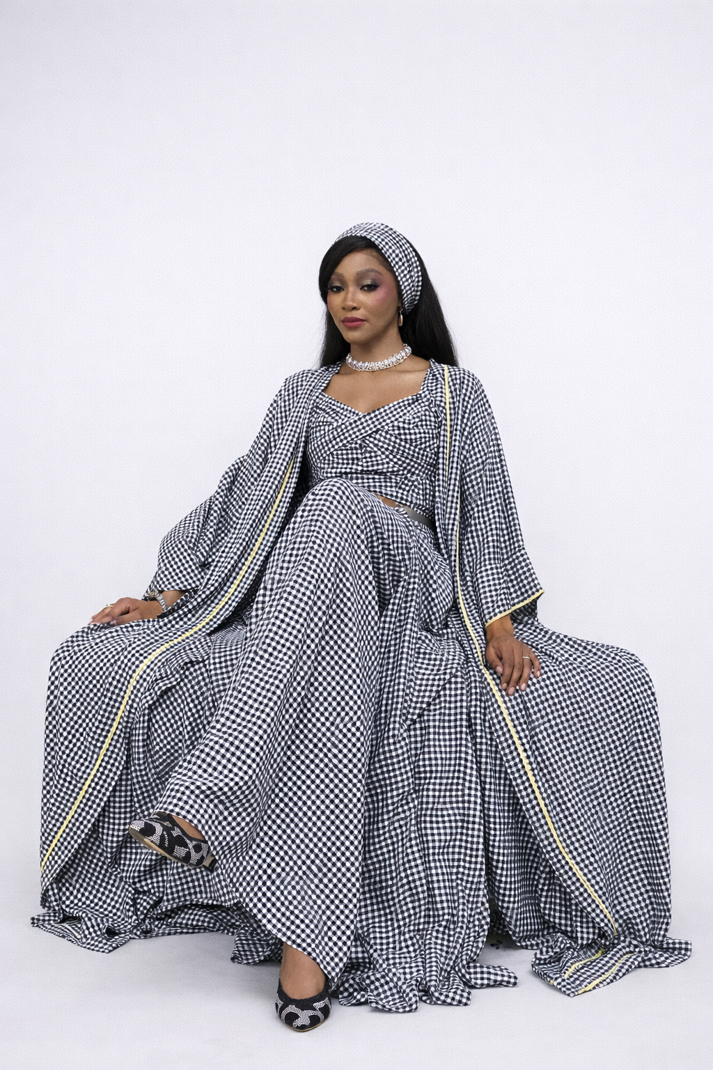 Noir Gingham Three-Piece Set