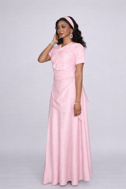 Blush Gingham Two-Piece Set