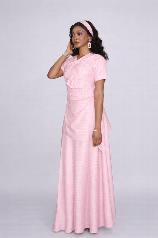 Blush Gingham Two-Piece Set