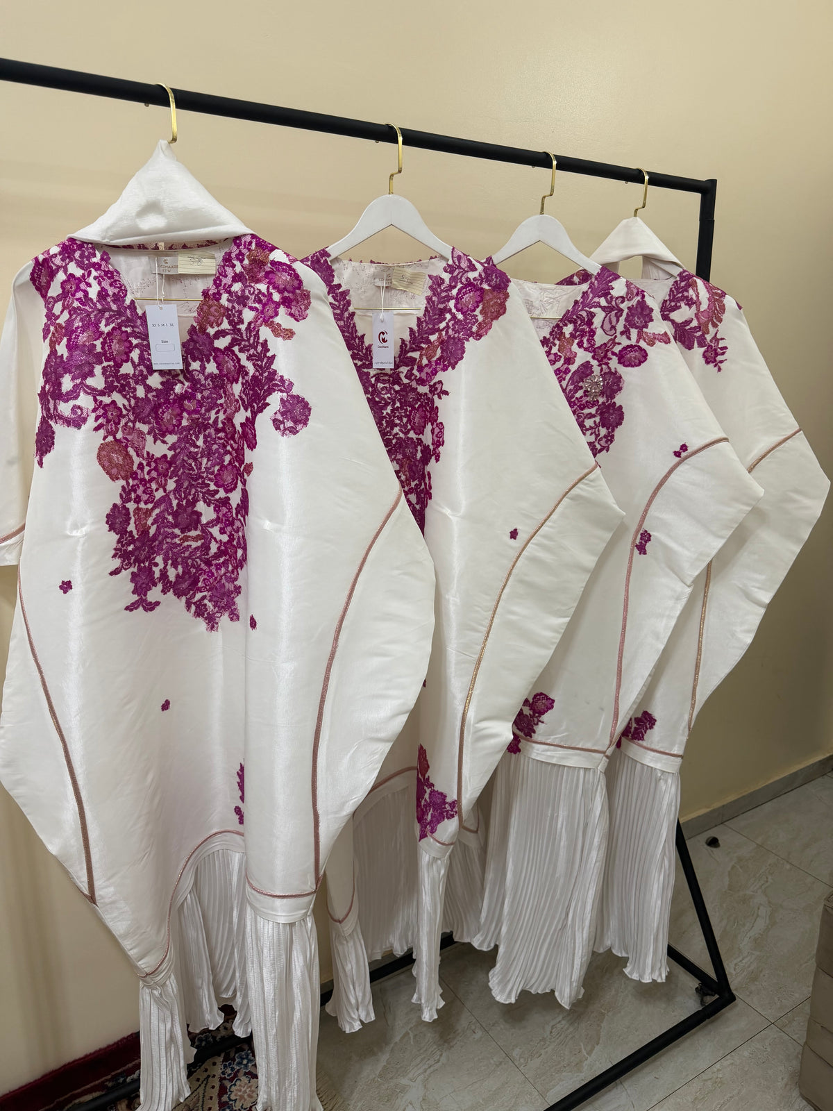 Olaide Kaftan in Grecian White and Pink