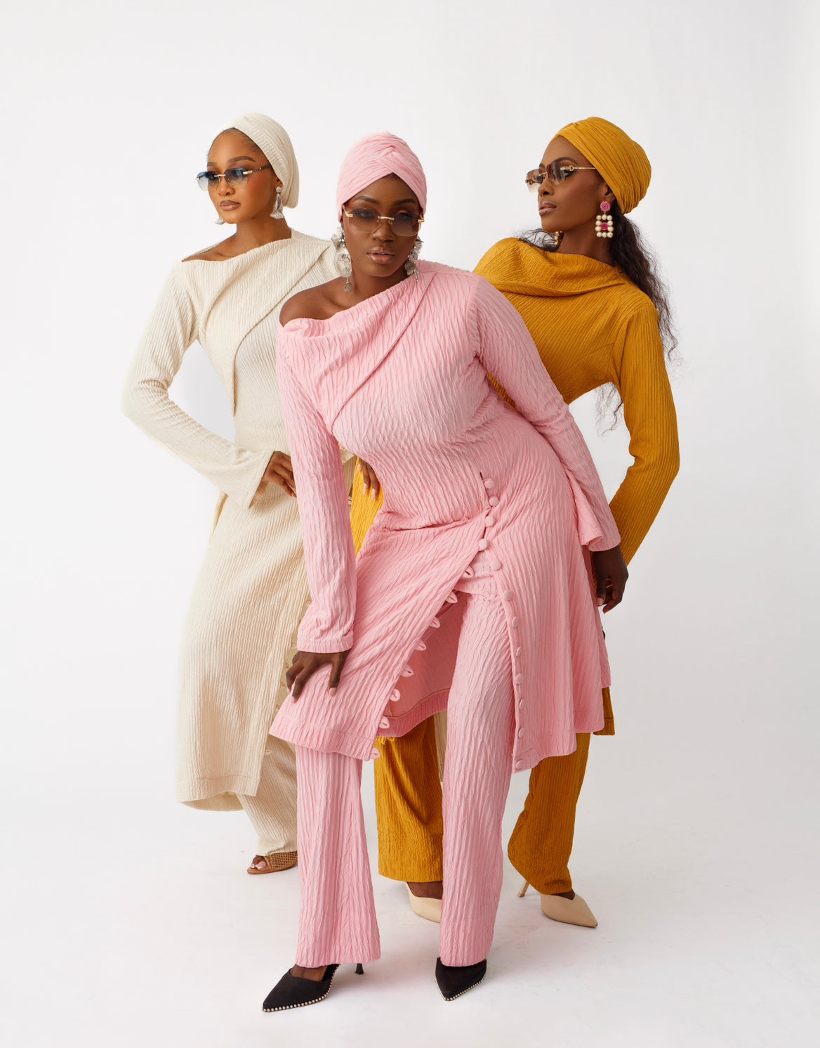 Sculpt Pleat Co-Ord Set (Ivory Cream)