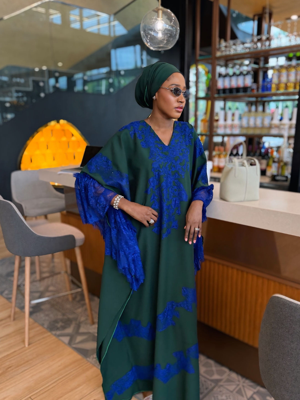 Olaide Kaftan in Forest Green